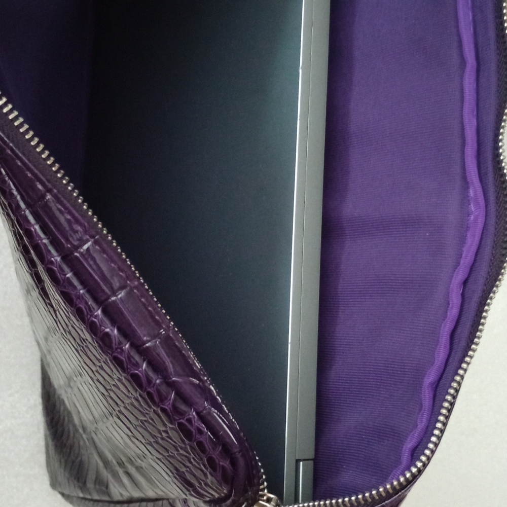 🔥Price Drop🔥Purple Faux Crocodile-Embossed Laptop Sleeve